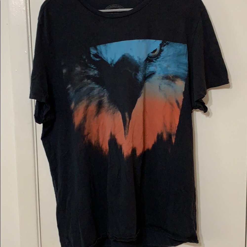 Black tee shirt with front design